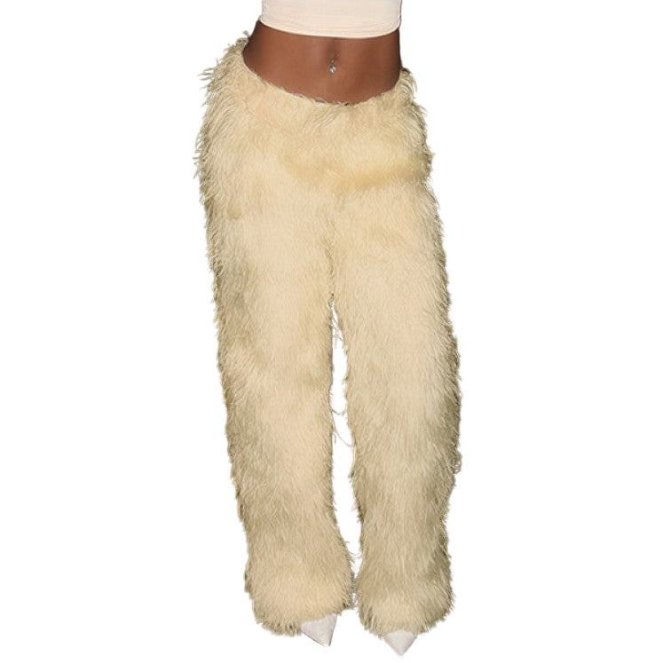 FAUX FUR PANTS