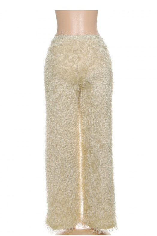 FAUX FUR PANTS